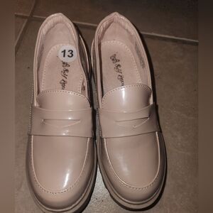 Nude Patent Leather Girls Loafers